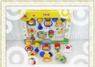 迪孚6608盒装婴儿摇铃8件套 高性价比的婴儿玩具混批优选